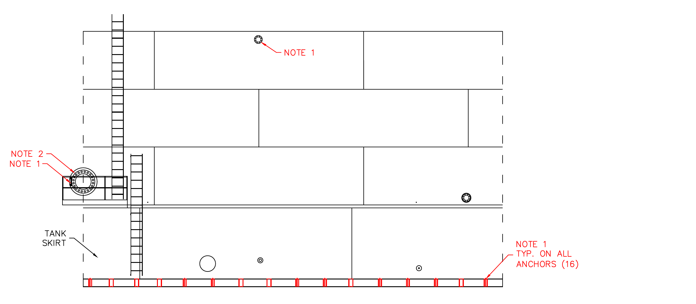 Shell rollout drawing from an API 653 internal tank inspection — client and identifiers redacted